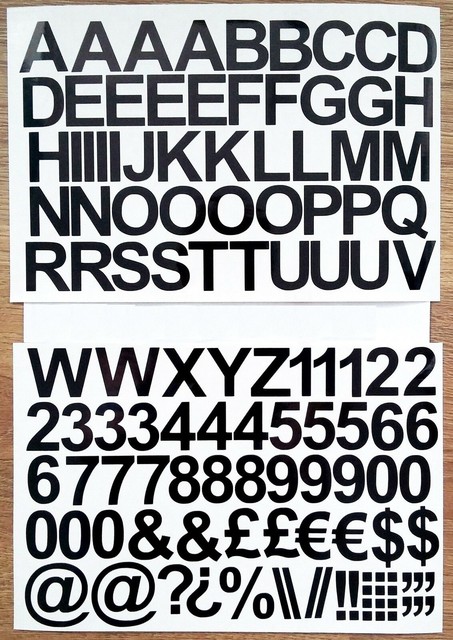 1, 2, 3 SELF ADHESIVE VINYL LETTERS & NUMBERS UPPER STICKERS